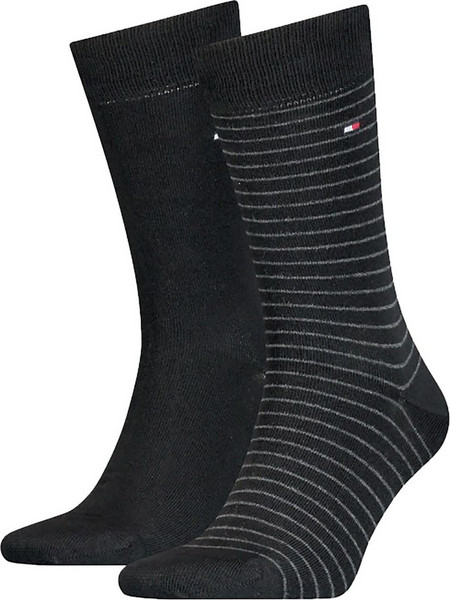 Tommy Hilfiger Ανδρικές Κάλτσες Ψηλές Μαύρες 2Pack 100001496-200