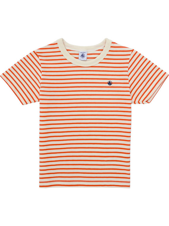 Petit Indi Παιδικό T-Shirt Κοντομάνικο Μπεζ Κόκκινο A0CYU-01