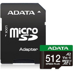 Adata Speed Plus microSDXC 512GB Class 10 U3 V30 UHS-I A2 180MB/s + Adapter