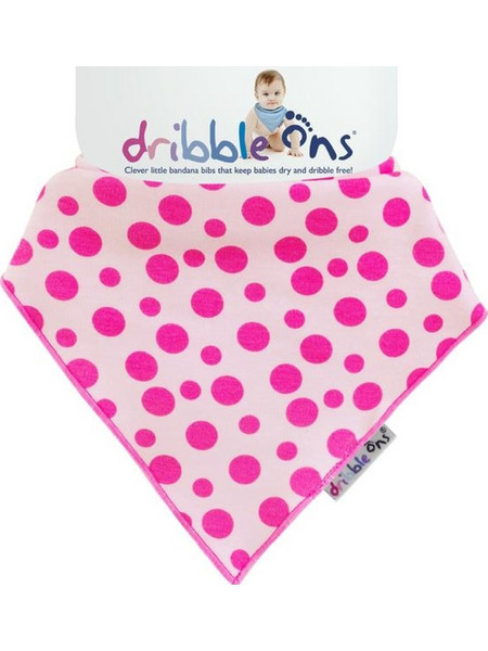 Dribble Ons Spot Σαλιάρα Μπαντάνα Υφασμάτινη με Κουμπί Ροζ