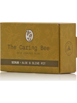 Helmos The Caring Bee Aloe & Olive Pit Σαπούνι Scrub Σώματος 110gr