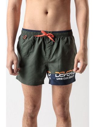 Devergo Ανδρικό Μαγιό Σορτς με Σχέδια Χακί 1D23SS1055SP6000-22