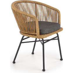 Diommi K400 Καρέκλα Κήπου Rattan Καφέ 60-21129