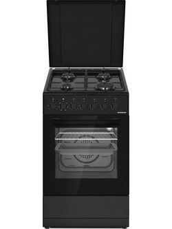Heinner HFSC-S60LITGC-BK Κουζίνα Ηλεκτρική 43lt με Εστίες Αερίου 60cm