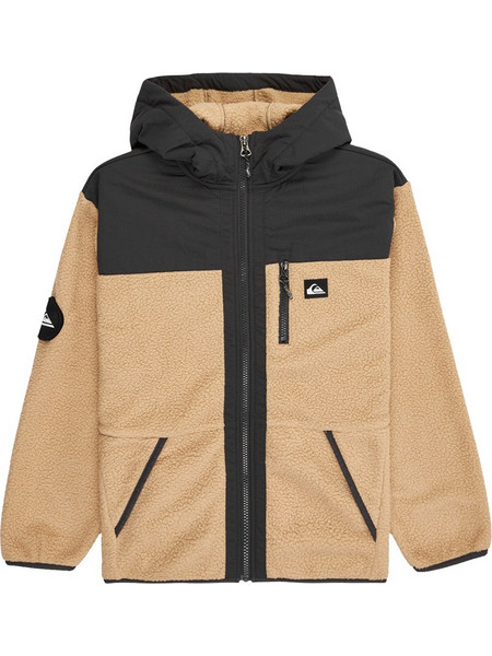 Quiksilver Παιδική Ζακέτα Fleece με Κουκούλα και Φερμουάρ Μπεζ Μαύρη EQBPF03014-CKK0