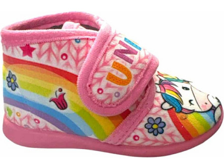 Childrenland Unicorn Rainbow Χειμερινές Παιδικές Παντόφλες Μποτάκια για Κορίτσι Ροζ CHI3134