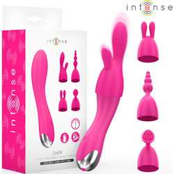 Intense Cher Interchangeable Heads Vibrator Δονητής Ροζ