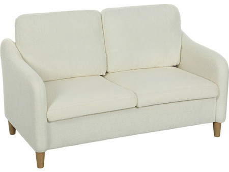 HOMCOM Διθέσιος Καναπές Βελούδινος Μπεζ 137x69x82cm 83B-563V00CW
