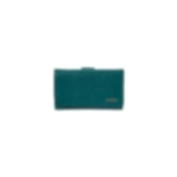Lavor Μεγάλο Δερμάτινο Γυναικείο Πορτοφόλι RFID με Clip & Φερμουάρ Πετρόλ 1-6076