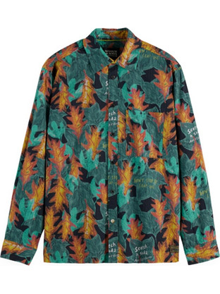 Scotch & Soda Ανδρικό Πουκάμισο Βαμβακερό Μακρυμάνικο Κανονική Γραμμή Πράσινο 181256-300