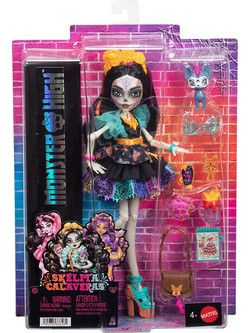 Mattel Monster High Skelita Calaveras with Ruffled Dress & Pet Candelita