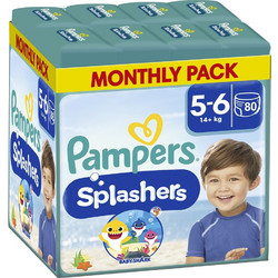 Pampers Splashers Monthly Pack Πάνες Βρακάκι Νο5-6 14kg+ 80τμχ