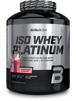 Biotech USA ISO Whey Platinum Strawberry Πρωτεΐνη Ορού Γάλακτος Γράμμωσης Χωρίς Γλουτένη 1.81kg