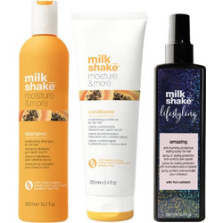 Milk_Shake Moisture & More Σετ Περιποίησης Μαλλιών Conditioner 250ml + Spray 200ml + Σαμπουάν 300ml