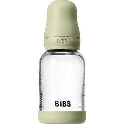 BIBS Γυάλινο Μπιμπερό με Θηλή Σιλικόνης κατά των Κολικών 0+ Μηνών Sage 120ml