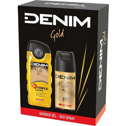 Denim Gold Men's Shower Gel 250ml + Deodorant Spray 150ml