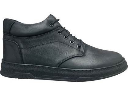 Smart Steps Ανδρικά Μποτάκια Δερμάτινα Μαύρα 477/36