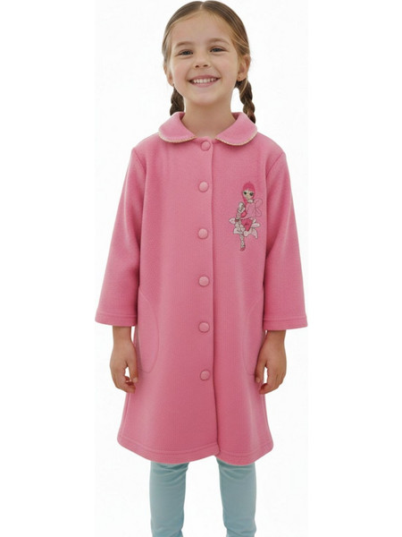Tres Chic Παιδική Ρόμπα Fleece Χειμωνιάτικη Ροζ 5498223
