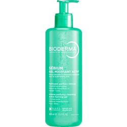 Bioderma Sebium Moussant Actif Intense Gel Καθαρισμού Προσώπου για Ακμή 400ml