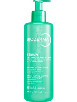 Bioderma Sebium Moussant Actif Intense Gel Καθαρισμού Προσώπου για Ακμή 400ml