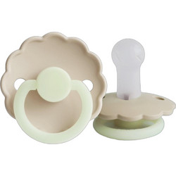 Frigg Daisy Πιπίλες Καουτσούκ Νυκτός 6-18m Cream Croissant 2τμχ
