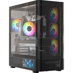 Modecom Volcano AQ400 Black Gaming Midi Tower Κουτί Υπολογιστή RGB με Πλαϊνό Παράθυρο