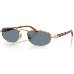 Persol PO1028S 1132 Ανδρικά Γυαλιά Ηλίου Τετράγωνα Μεταλλικά Χρυσό Καφέ με Μπλε Φακό