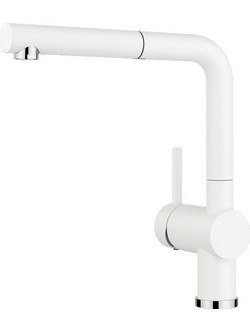 Blanco Linus-S 516692 Μπαταρία Κουζίνας Πάγκου Διπλής Παροχής Ανάμεικτη με Ντουζ Λευκή