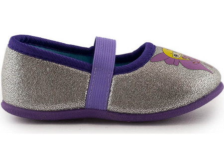 Love4shoes Χειμερινές Παιδικές Παντόφλες για Κορίτσι Ασημί Μωβ 552903