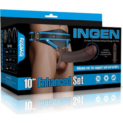 Lovetoy Ingen 10'' Enhanced Set L/XL/2XL Harness Strap On με Dildo 26.3cm Καφέ