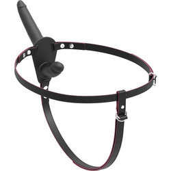 Fusion Harness Strap On με Διπλό Dildo Μαύρο