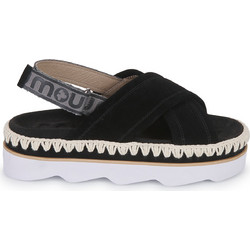 Mou Γυναικεία Σανδάλια Suede Μαύρα SW581001A-BLA