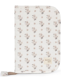 Walking Mum Botton Flowers Θήκη Βιβλιαρίου Υγείας για Κορίτσι Λευκή 28x19cm