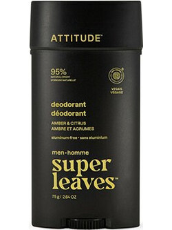 Attitude Super Leaves Amber & Citrus Ανδρικό Αποσμητικό Stick Χωρίς Αλουμίνιο 75gr