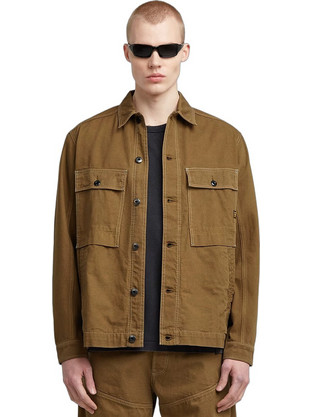 G-Star RAW Ανδρικό Πουκάμισο Βαμβακερό Μακρυμάνικο Κανονική Γραμμή Overshirt Καφέ D26462-D491-B570