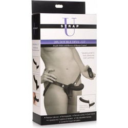 Strap U 28X Double Diva Harness Strap On με Διπλό Dildo 35cm & Δόνηση Μαύρο