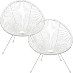 Kare Design Acapulco Πολυθρόνα Κήπου Μεταλλική Λευκή 2τμχ