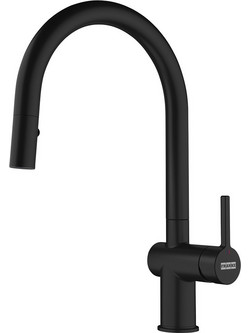Franke Active J 3156858043 Μπαταρία Κουζίνας Πάγκου Διπλής Παροχής Ανάμεικτη με Ντουζ Μαύρη