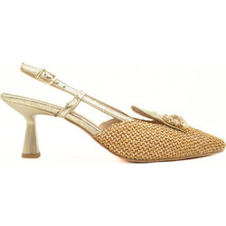 Hawkins Γόβες Slingback με Λεπτό Χαμηλό Τακούνι & Στρας Χρυσές 741-216