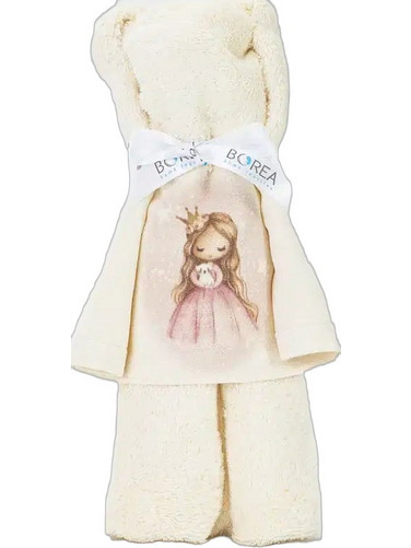 Borea Little Queen Βρεφική Πετσέτα Προσώπου / Χεριών 90x50cm Μπεζ