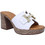 Oh My Sandals Γυναικεία Πέδιλα Δερμάτινα Λευκά με Χοντρό Ψηλό Τακούνι 5635