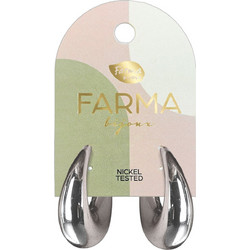 Farma Bijoux Γυναικεία Σκουλαρίκια Κρίκοι από Ορείχαλκο Ασημί BEWOW05