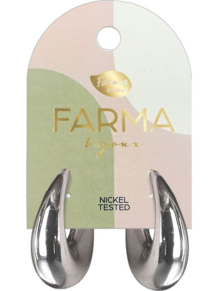 Farma Bijoux Γυναικεία Σκουλαρίκια Κρίκοι από Ορείχαλκο Ασημί BEWOW05