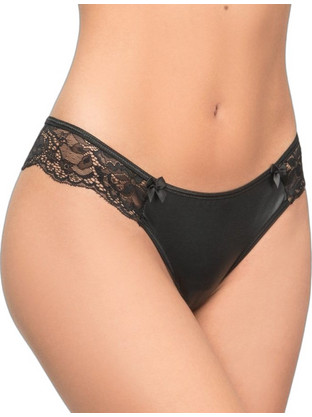 Milena By Paris Γυναικείο Sexy Brazil με Δαντέλα Μαύρο 8410
