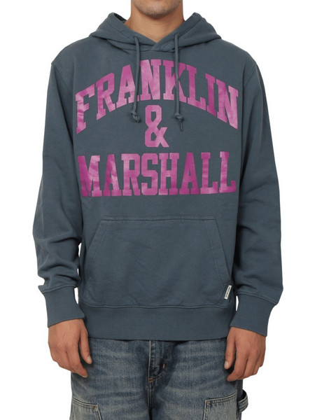 Franklin & Marshall Ανδρικό Φούτερ Fleece με Κουκούλα & Τσέπες Ανθρακί JM5010.000.2004P01-223