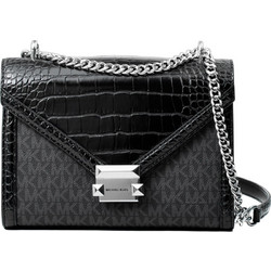 Michael Kors Γυναικεία Τσάντα Χιαστί Δερμάτινη Μαύρη με Αλυσίδα 35S5SWHL6B-BLA