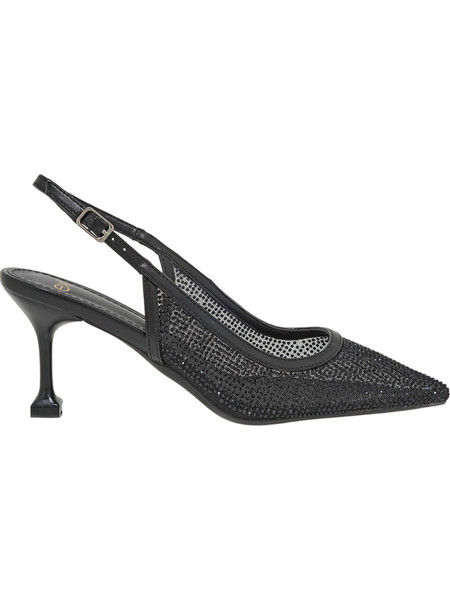 Exe Γόβες Slingback με Λεπτό Ψηλό Τακούνι & Στρας Μαύρες W47005114-171
