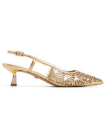 Aldo Γόβες Slingback Δερμάτινες με Λεπτό Χαμηλό Τακούνι Χρυσές 100024879-018