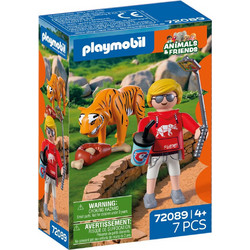 Playmobil Animals & Friends Τίγρης & Επισκέπτης Πάρκου για 4+ Ετών 72089