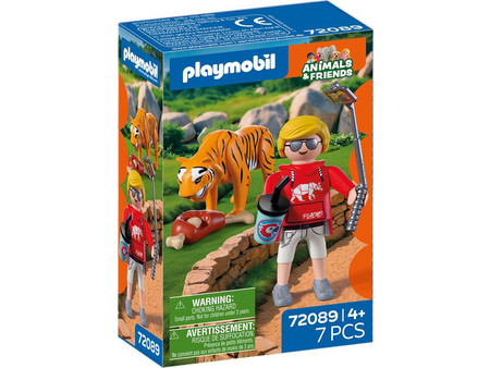 Playmobil Animals & Friends Τίγρης & Επισκέπτης Πάρκου για 4+ Ετών 72089